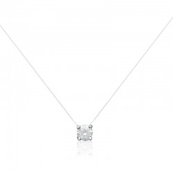 Collier Solitaire Carré 4mm...
