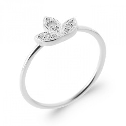 Bague Feuilles Argent...