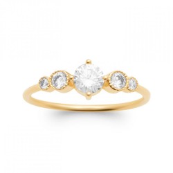 Bague Plaqué or 750/000 Oxyde de zirconium