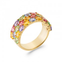 Bague pavée multicolore...