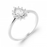 Bague Goutte Oxyde de zirconium Argent rhodié