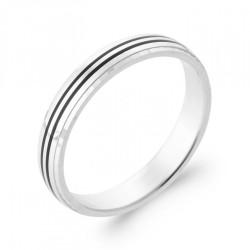 Alliance Argent rhodié Homme