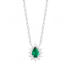 Collier Goutte Pierre verte...