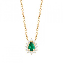 Collier Goutte Pierre verte...