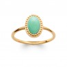 Bague pierre verte aventurine ovale Plaqué Or