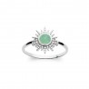 Bague Soleil Aventurine verte Argent Rhodié - Femme