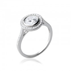 Bague de fiançailles Halo...