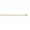 Chaîne Figaro 1-1 diamantée - Plaqué Or - Homme Femme - Largeur 2,2mm