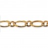 Chaîne Figaro 1-1 diamantée - Plaqué Or - Homme Femme - Largeur 2,2mm