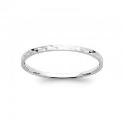 Alliance Facette Argent Rhodié Homme Femme