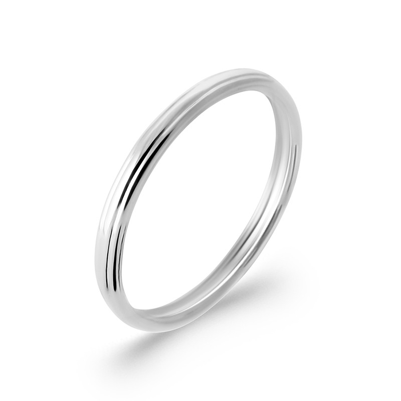 Alliance Fine Argent rhodié Homme Femme