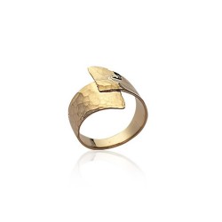 Bague Martelée Plaqué Or -...