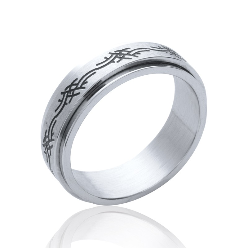 Bague tribal Acier 316L Inoxydable Homme