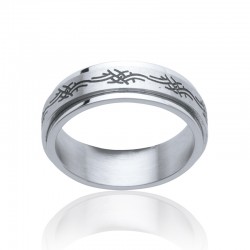 Bague tribal Acier 316L Inoxydable Homme