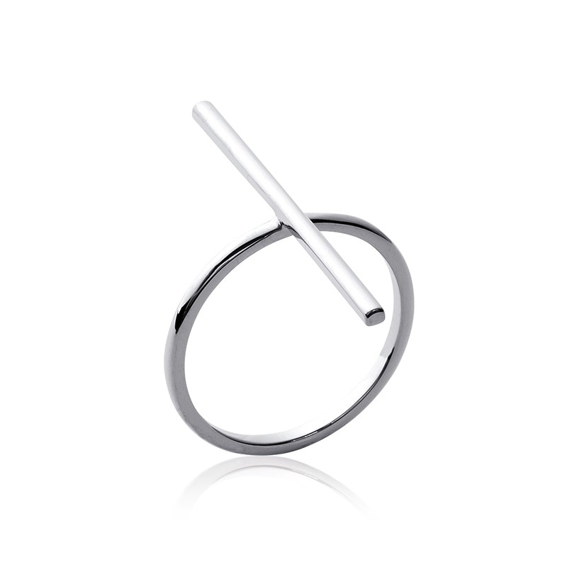 Bague Fine Croix Argent Rhodié