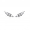 Boucles d'oreilles plumes Contour de Lobes grimpantes Argent Rhodié - Femme