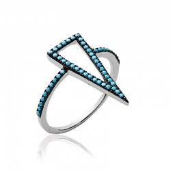 Bague triangle noir et...