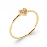 Bague fine Coeur brillant Plaqué or Oxydes de zirconium