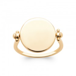 Bague Réversible Gravable Nacre Plaqué Or- Femme
