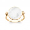 Bague Réversible Gravable Nacre Plaqué Or- Femme