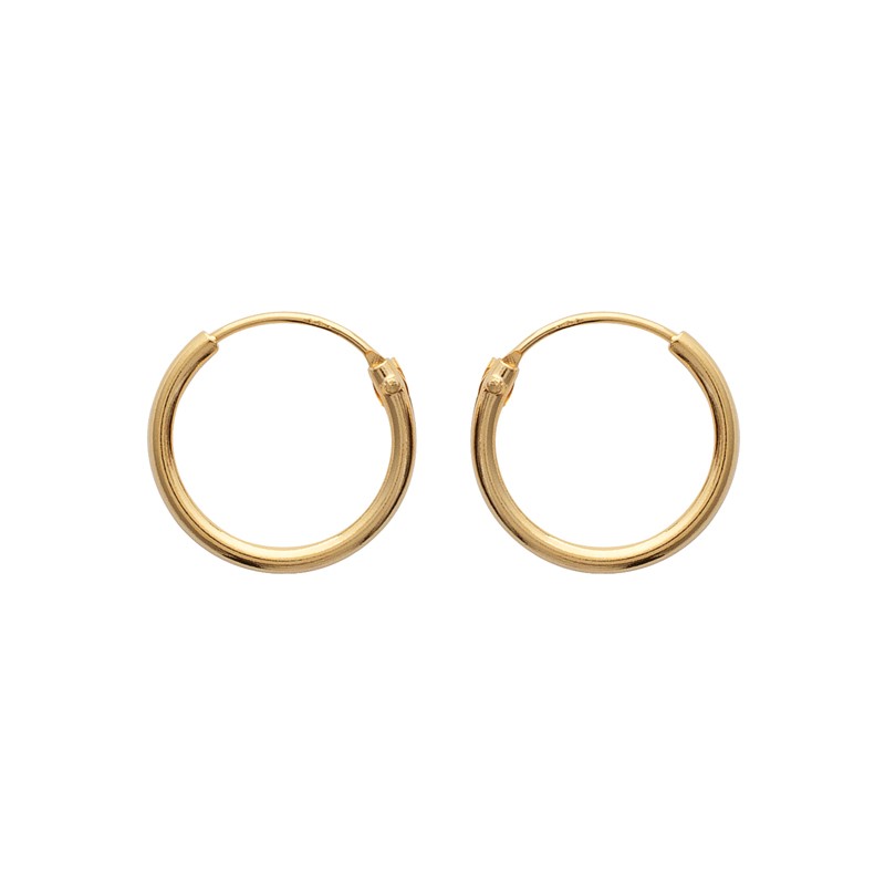 Créoles Plaqué Or 14mm - Fermoir avec charnière