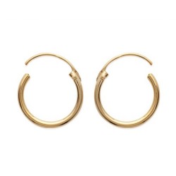 Créoles Plaqué Or 14mm - Fermoir avec charnière