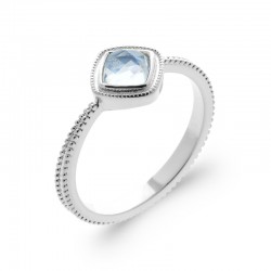 Bague Perlée Pierre bleue...