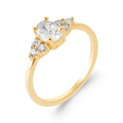 Bague Solitaire Oxyde de...