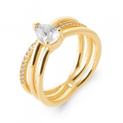 Bague Croisée Solitaire...