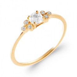 Bague Solitaire Oxyde de...