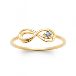 Bague Infini Pierre bleue de synthèse Plaqué or 750/000