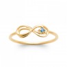 Bague Infini Pierre bleue de synthèse Plaqué or 750/000