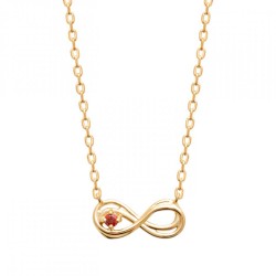 Collier infini Pierre rouge...