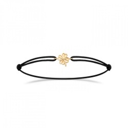 Bracelet Cordon Noir Trèfle...