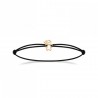 Bracelet Cordon Noir Petite Fille Oxyde de zirconium Plaqué or 750/000 18cm
