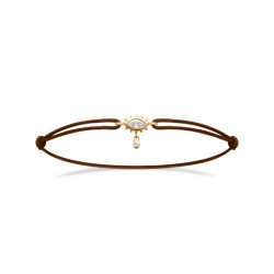 Bracelet Cordon Marron Oeil...