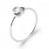 Bague Fine Fleur Argent rhodié Oxyde de zirconium