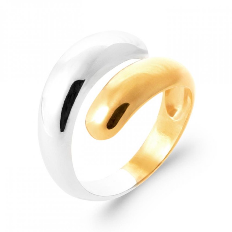 Bague Goutte d'eau Plaqué or 750/000 Bicolore