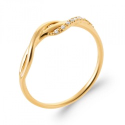 Bague Fine Croisée Oxyde de...