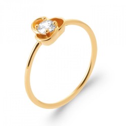Bague Fine Fleur Plaqué or...