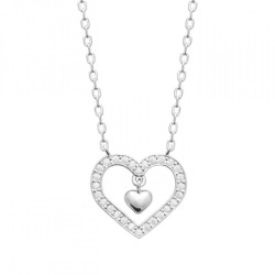 Collier Double Coeur Oxyde...
