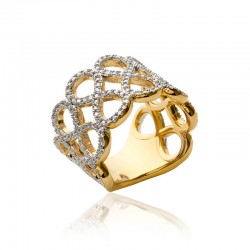 Grosse bague infini large Plaqué Or Oxyde de Zirconium Microsertis