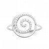 Bague Spirale Argent rhodié Oxyde de zirconium