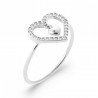 Bague Coeur Breloque Argent rhodié Oxyde de zirconium