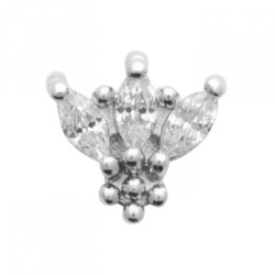 PIERCING Argent rhodié Tige...