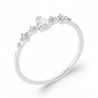 Bague Solitaire Goutte Argent rhodié Oxyde de zirconium
