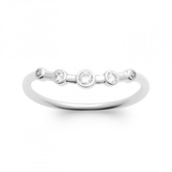 Bague incurvée Argent rhodié Oxyde de zirconium