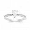 Bague Solitaire Goutte Argent rhodié Oxyde de zirconium