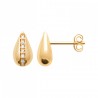 Boucles d'oreilles Puces Goutte Plaqué or 750/000 Oxyde de zirconium
