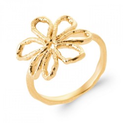 Bague Fleur Martelée Plaqué...
